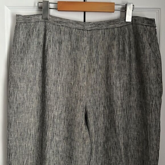 KASPER GREY/BLACK 100% LINEN FULLY LINED PANTS SIZE 18‎ - Picture 2 of 9